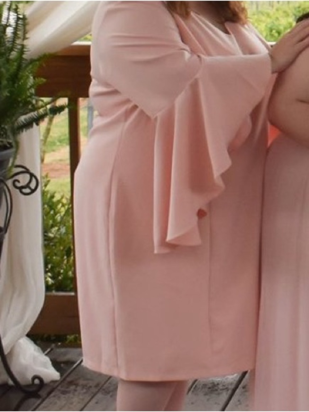 Size 24 Roz & Ali Women's Blush Peach Dress